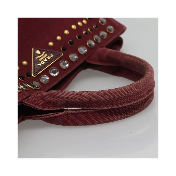Pre Loved Prada Canapa Women Red Handbags - Picture 7 of 8